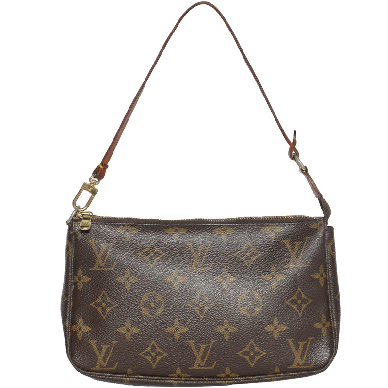 Vintage 2000s Louis Vuitton Pochette Monogram Leather Shoulder Bag
