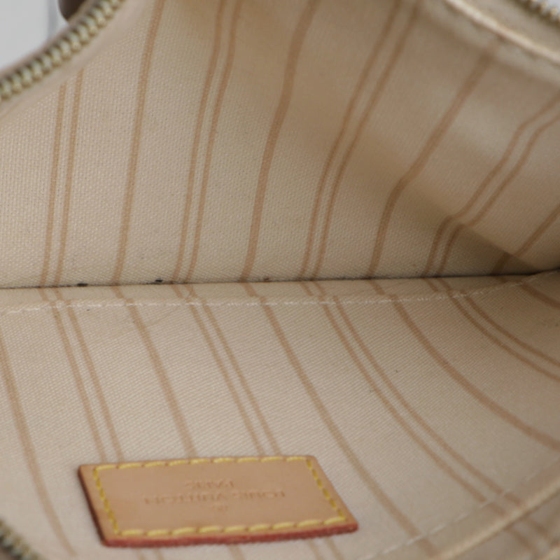 Lous Vuitton Leather Damier D'Azur Zipper Pochette Wristlet Bag