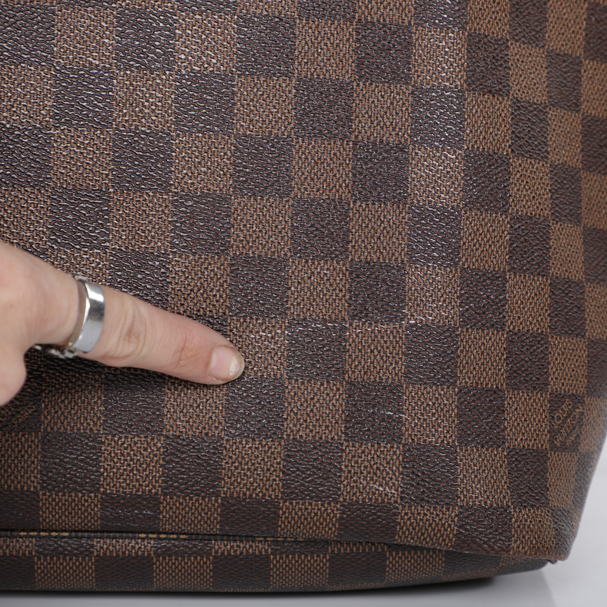 Louis Vuitton Damier Never Full Tote Leather Shoulder Bag