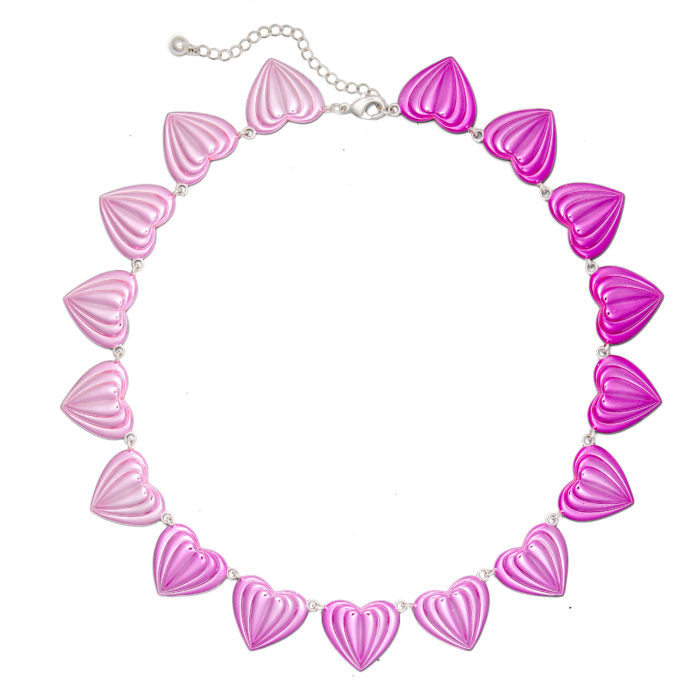Johannah Masters - Ombrè Hearts on a Chain Necklace