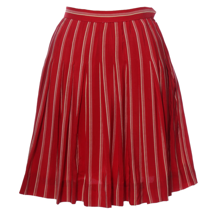 Vtg 60s CHANEL Silk Pleated Mini Skirt S - Mint Market 