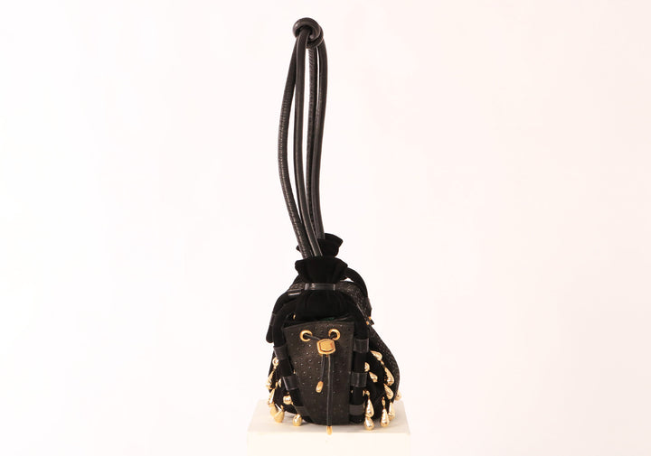 VINTAGE SERGIO BLACK SUEDE CROSSBODY BAG - Mint Market 