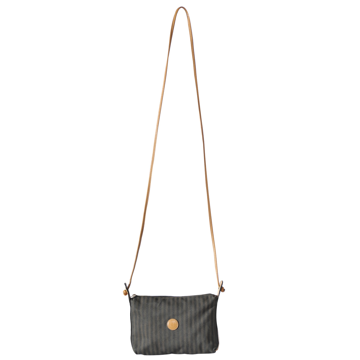 Vtg 80s Fendi Stripe Crossbody Mini Leather Bag