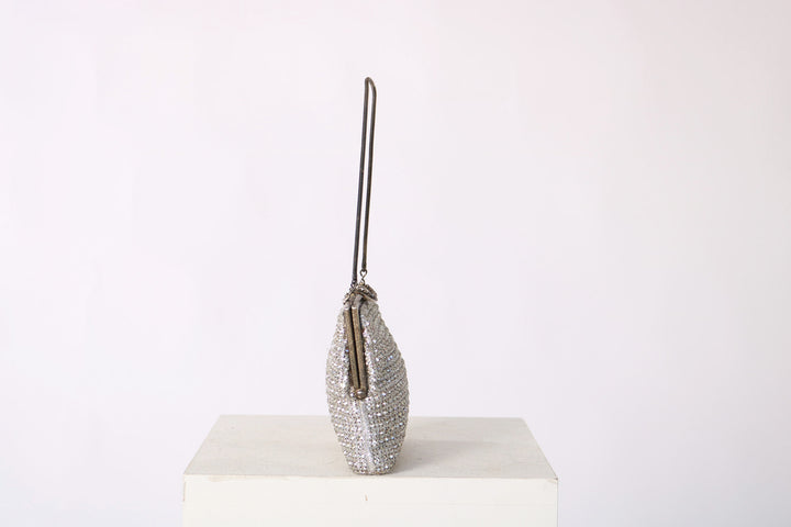 VINTAGE 1960'S SILVER RHINESTONE CLUTCH - Mint Market 