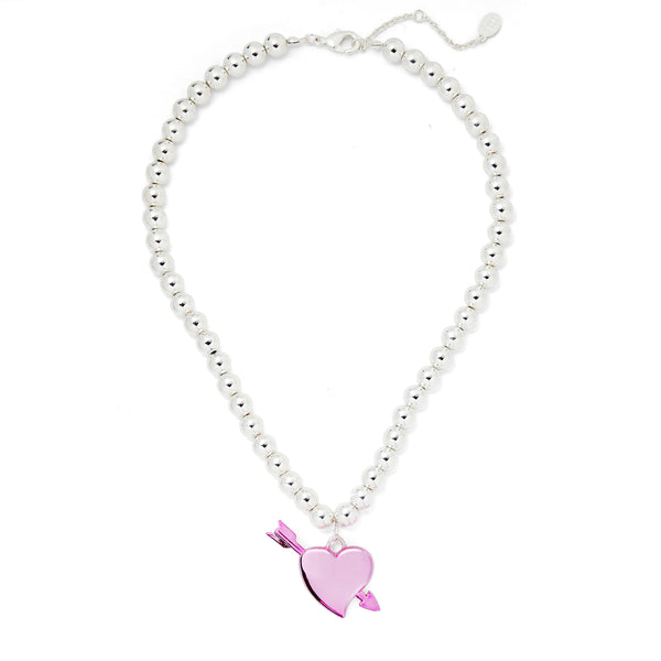 Johannah Masters - Shot Thru the Heart Necklace - Silver Beads