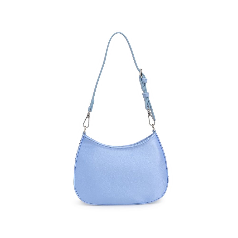 Fantasia Cleo Crystal Shoulder Satin Mini Bag - Ice Blue
