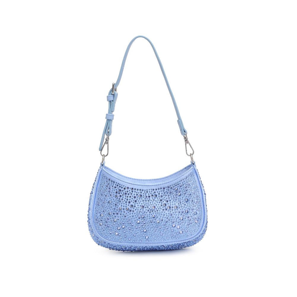 Fantasia Cleo Crystal Shoulder Satin Mini Bag - Ice Blue