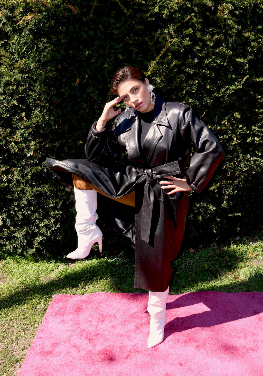 YVES SAINT LAURENT LEATHER TRENCH COAT - Mint Market 