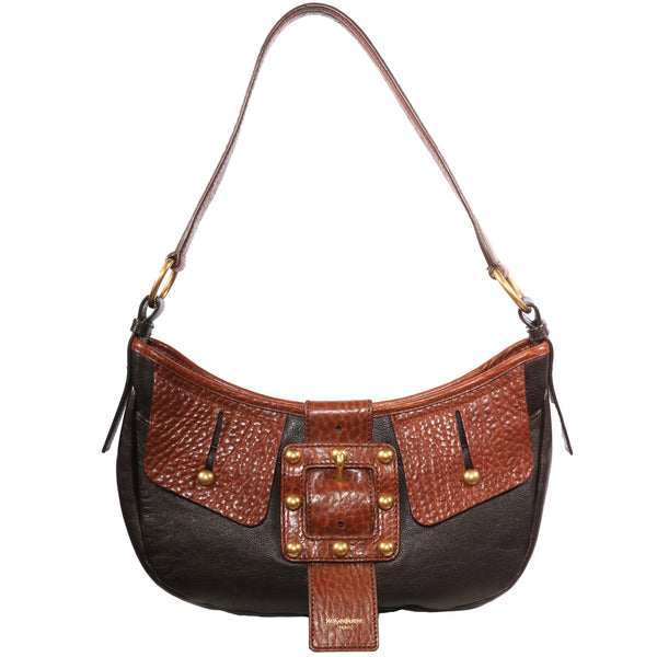 VTG YVES SAINT LAURENT LEATHER BAGUETTE SHOULDER BAG