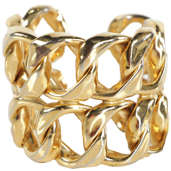 Vintage 90s Chanel Double Chain Cuff Bracelet