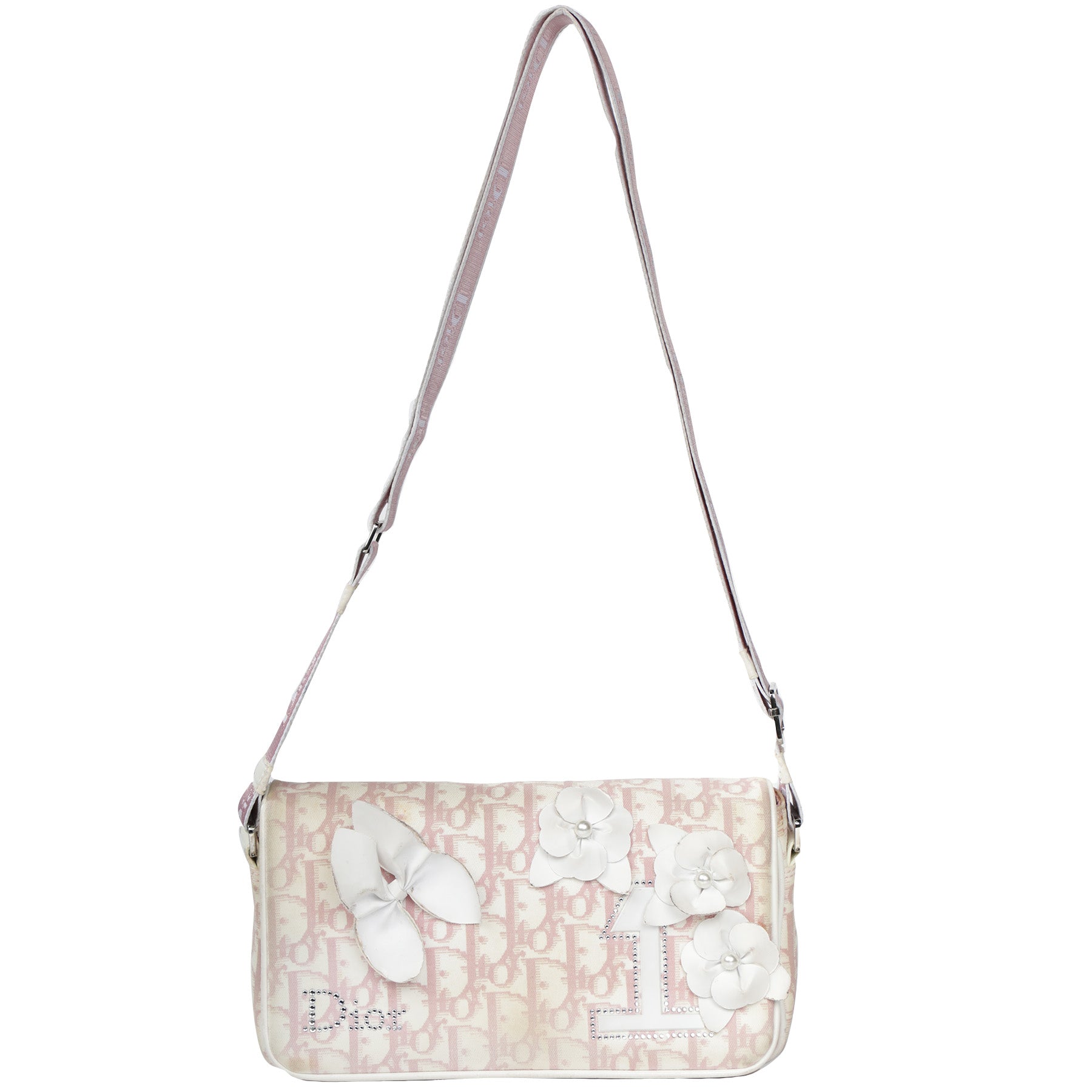 Vtg Christian Dior Logo Shoulder Monogram Crossbody Bag