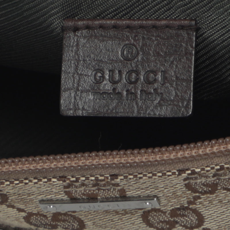 Vtg Y2K GUCCI GG Logo Monogram Canvas Leather Pochette Shoulder Bag