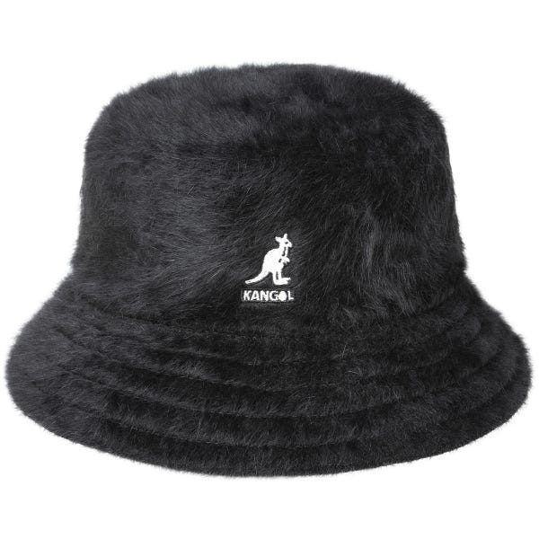 Furgora Angora Fur Bucket Hat - Black