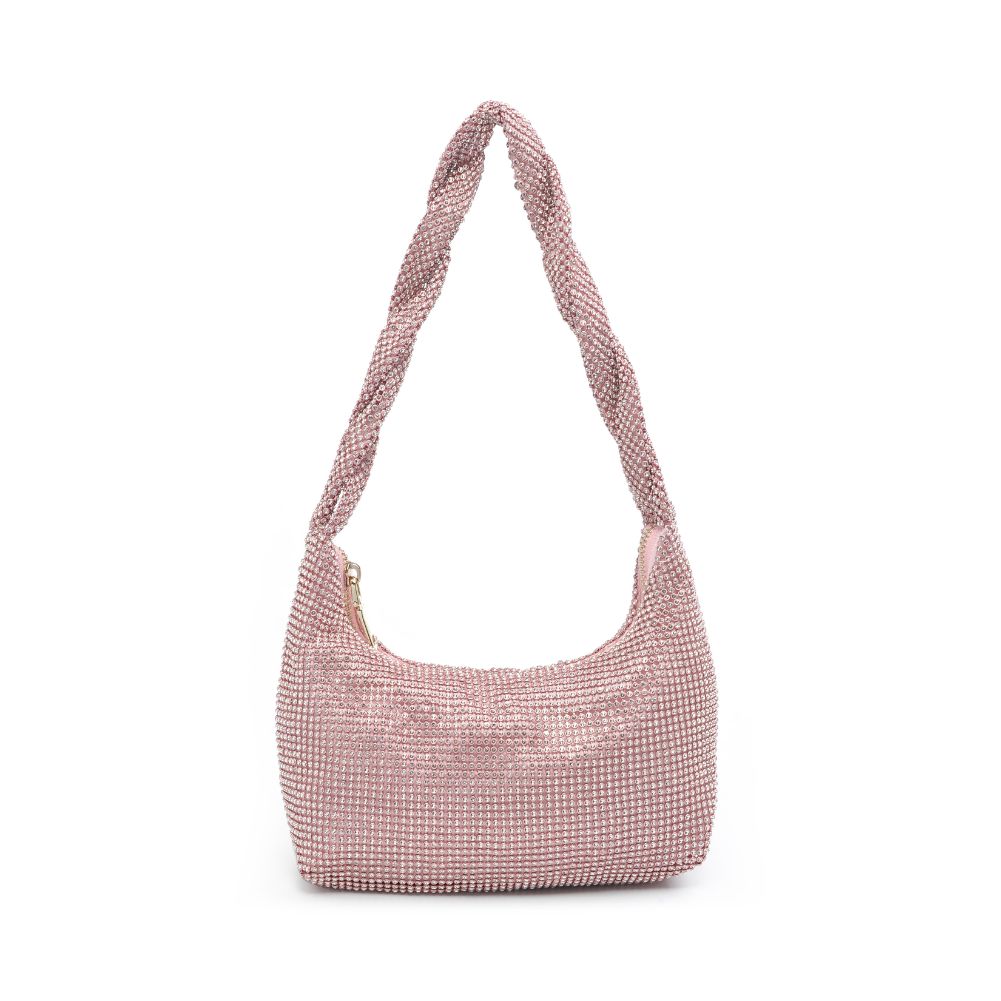 Galaxy Rhinestone Mini Disco Shoulder Bag with Chain - Pink